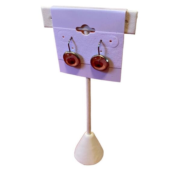 Hand Designed & Crafted Small Button Shaped Cherry Earrings. - Picture 4 of 6